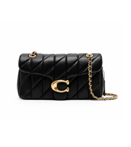 Sac porté épaule Coach Tabby 26 matelassé en cuir noir