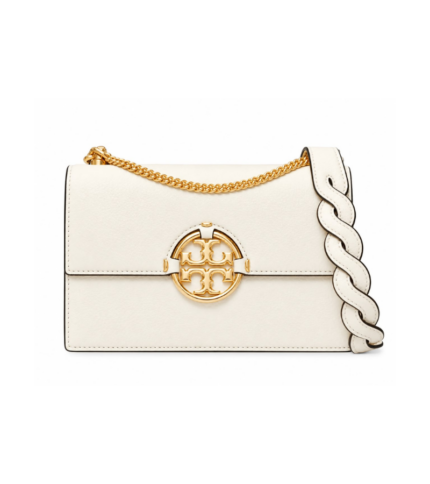 Sac à épaule Tory Burch Miller en cuir crème
