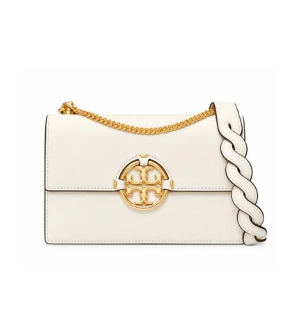 Sac à épaule Tory Burch Miller en cuir crème